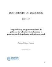 book Las políticas y programas sociales del gobierno de Ollanta Humala desde la perspectiva de la pobreza multidimensional