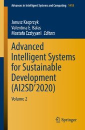 book Advanced Intelligent Systems for Sustainable Development (AI2SD'2020)