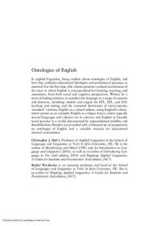 book Ontologies of English : conceptualising the language for learning, teaching, and assessment