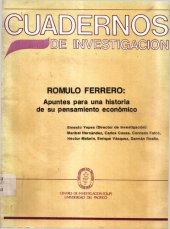 book Rómulo Ferrero: Apuntes para una historia de su pensamiento económico