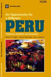 book An opportunity for a different Peru. Prosperous, equitable, and governable