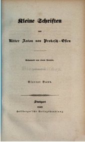 book Kleine Schriften von Ritter Anton von Prokesch-Osten / Biographisches