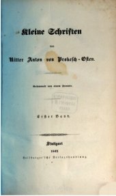 book Kleine Schriften von Ritter von Prokesch-Osten / Militärisches I