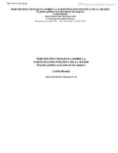 book Percepción ciudadana sobre la participación política de la mujer. El poder político en la mira de las mujeres