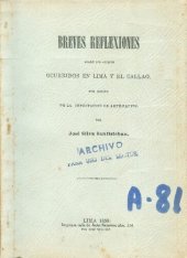 book Breves reflexiones sobre los sucesos ocurridos en Lima y el Callao con motivo de la importación de artefactos [1859]