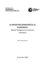 book La oposición democrática al fujimorato: Valentín Paniagua en su momento culminante