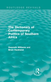 book The Dictionary of Contemporary Politics of Southern Africa