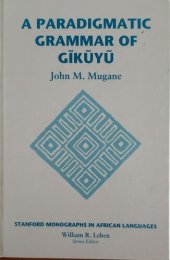 book Paradigmatic Grammar of Gikuyu