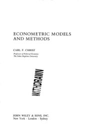 book Econometric models and methods