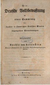 book Die deutsche Volksbewaffnung in einer Sammlung der darüber in sämtlichen deutschen Staaten ergangenen Verordnungen