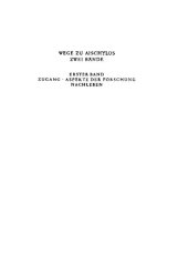 book Wege zu Aischylos 1: Zugang. Aspekte der Forschung. Nachleben