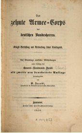 book Das Zehnte Armee-Korps des deutschen Bundesheeres : Kriegsverfassung und Verwaltung seiner Kontingente