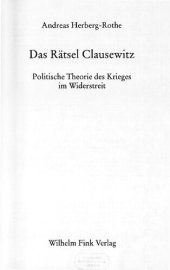 book Das Rätsel Clausewitz:  Politische Theorie des Krieges im Widerstreit