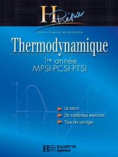 book Thermodynamique, 1re année, MPSI-PCSI-PTSI