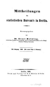 book Mitteilungen des Statistischen Bureau's [Büros] in Berlin