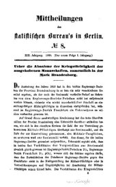 book Über die Abnahme der Kriegstüchtigkeit der ausgehobenen Mannschaften, namentlich in der Mark Brandenburg