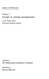 book Studies in Applied Mathematics