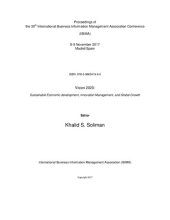 book Proceedings of the 30th International Business Information Management Association Conference (IBIMA); Vision 2020: Sustainable Economic development, Innovation Management, and Global Growth