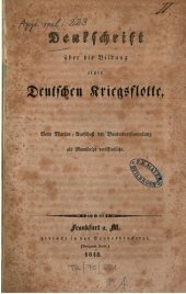 book Denkschrift über die Bildung einer deutschen Kriegsflotte