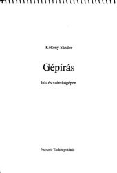 book Gépírás író- és számítógépen