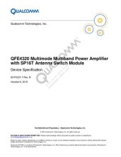 book QFE4320 Multimode Multiband Power Amplifier with SP16T Antenna Switch Module Device Specification