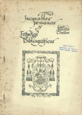 book Incunables peruanos y estudios bibliográficos