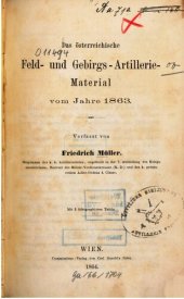 book Das österreichische Feld- und Gebirgs-Artillerie-Material vom Jahre 1863