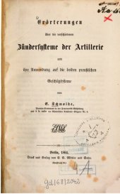 book Erörterungen über die verschiedenen Zündersysteme der Artillerie und ihre Anwendung auf die beiden preußischen Geschützsysteme