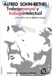 book Trabajo manual y trabajo intelectual. Una crítica de la epistemología