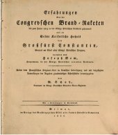 book Erfahrungen über die Congrevschen Brand-Raketen bis zum Jahre 1819 in der Königl. Polnischen Artillerie gesammelt