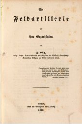 book Die Feldartillerie und ihre Organisation