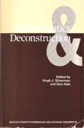 book Hermeneutics and Deconstruction