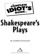 book The Complete Idiot's Guide to Shakespeare's Plays