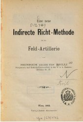 book Eine neue indirekte Richtmethode für die Feld-Artillerie