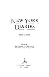 book New York Diaries: 1609 to 2009