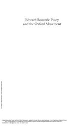 book Edward Bouverie Pusey and the Oxford Movement (Anthem Nineteenth-Century Series)