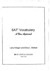 book SAT Vocabulary: A New Approach