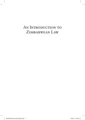 book An Introduction to Zimbabwean Law