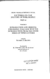 book Hegel: Lectures on the History of Philosophy 1825-6: Volume I: Introduction and Oriental Philosophy