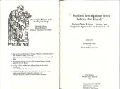 book I Studied Inscriptions from Before the Flood: Ancient Near Eastern, Literary, and Linguistic Approaches to Genesis 1-11