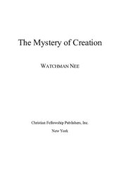 book Mystery of Creation