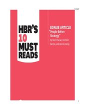 book HBR's 10 Must Reads on Reinventing HR (with bonus article "People Before Strategy" by Ram Charan, Dominic Barton, and Dennis Carey)