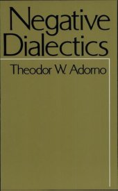 book Negative Dialectics (with complete table of contents)