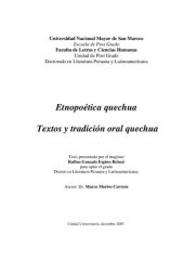 book Etnopoética quechua. Textos y tradición oral quechua