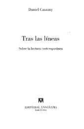 book Tras las líneas. Sobre la lectura contemporánea