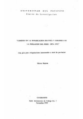 book Cambios en la demarcación política y dinámica de la población del Perú: 1876-1972. Una guía para comparaciones intercensales a nivel de provincias