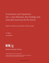 book Ecommerce User Experience Vol. 1: User Behavior, Key Findings and Executive Summary for the Series