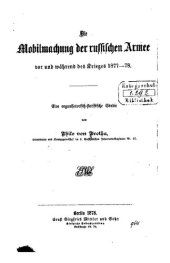 book Die Mobilmachung der russischen Armee vor und während des Krieges von 1877-78