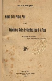 book Exámen de la Primera Parte de los Comentarios Reales de Garcilaso Inca de la Vega. Fragmento de un ensayo sobre los historiadores peruanos