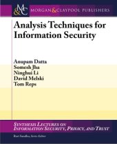 book Analysis Techniques for Information Security